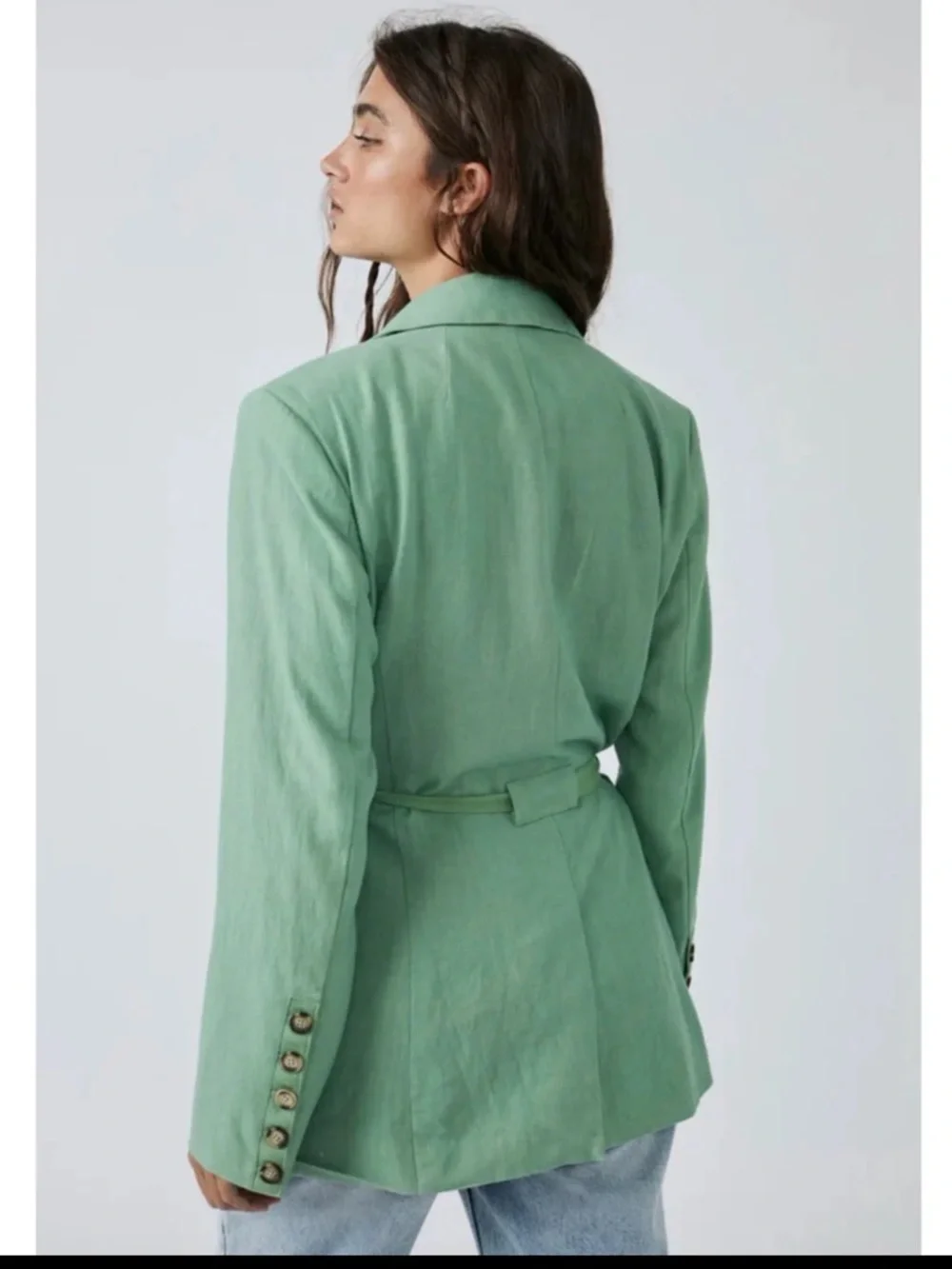 Free People Olivia Blazer in Grassland Oversized size Small - Picture 3 of 11